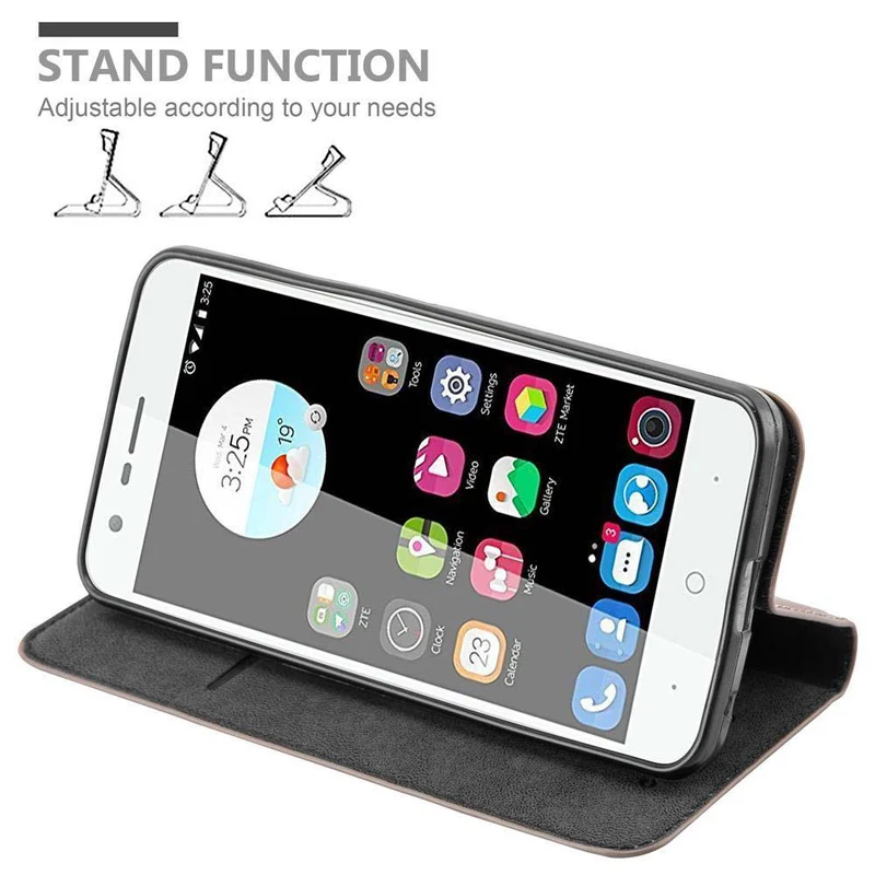 Cadorabo Hülle kompatibel mit ZTE Blade V8 MINI Schutzhülle mit Magnetverschluss, Standfunktion und Kartenfach