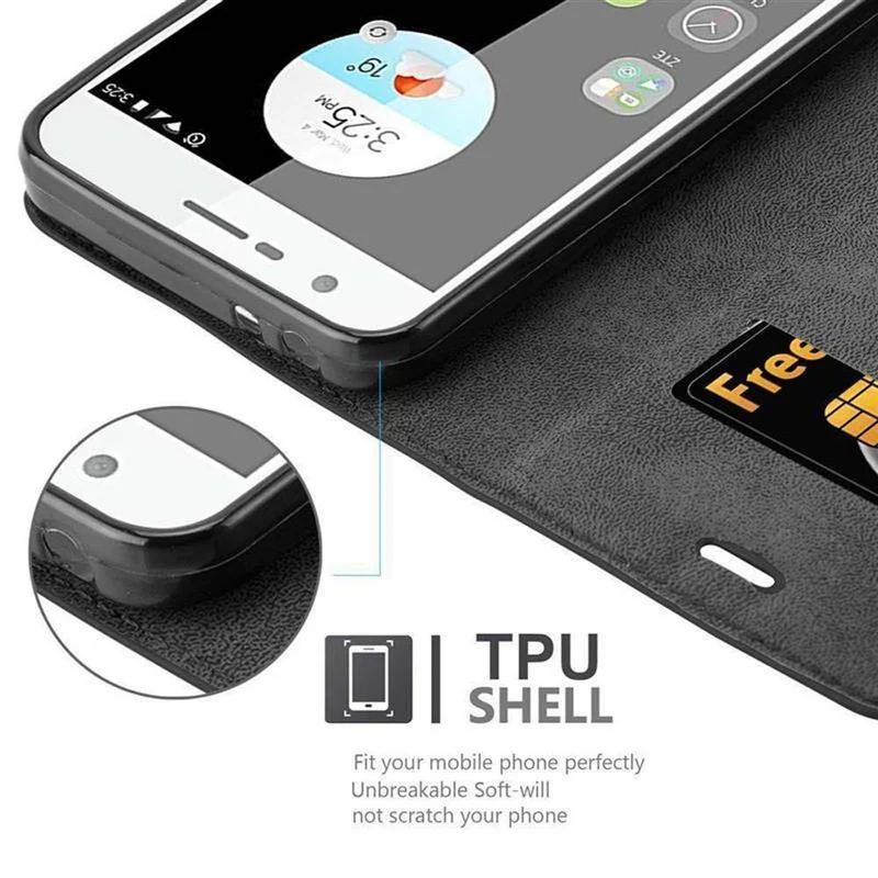Cadorabo Hülle kompatibel mit ZTE Blade V8 MINI Schutzhülle mit Magnetverschluss, Standfunktion und Kartenfach