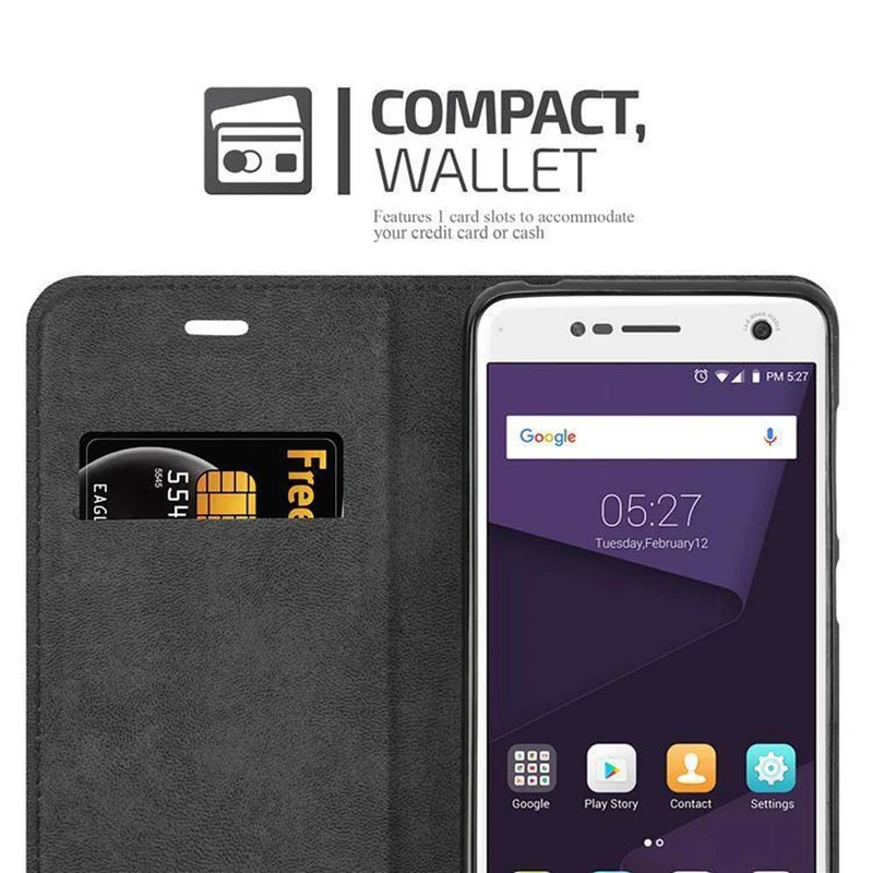 Cadorabo Hülle kompatibel mit ZTE Blade V8 Schutzhülle mit Magnetverschluss, Standfunktion und Kartenfach