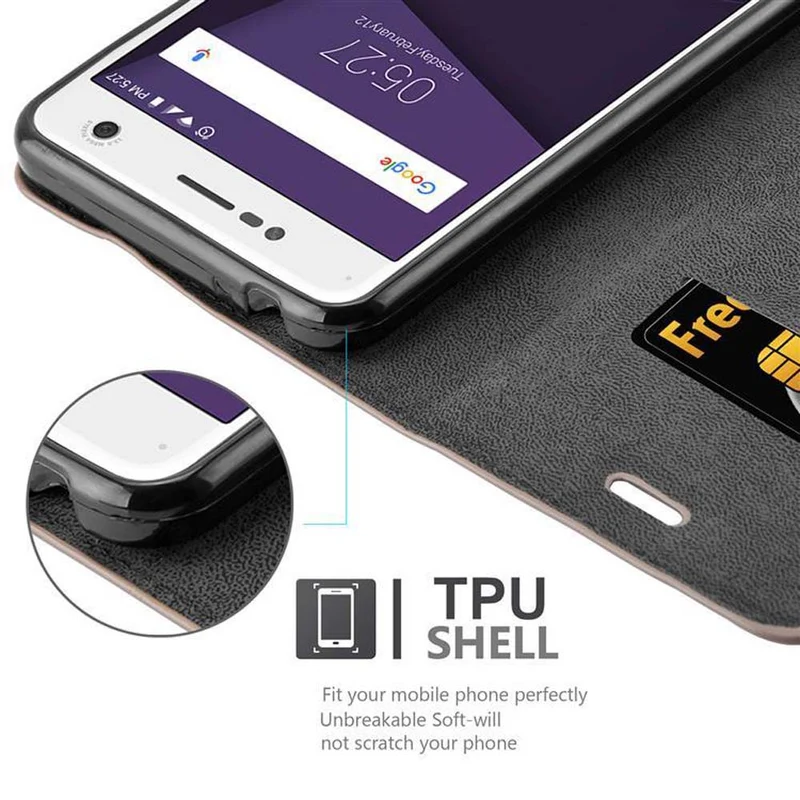 Cadorabo Hülle kompatibel mit ZTE Blade V8 Schutzhülle mit Magnetverschluss, Standfunktion und Kartenfach