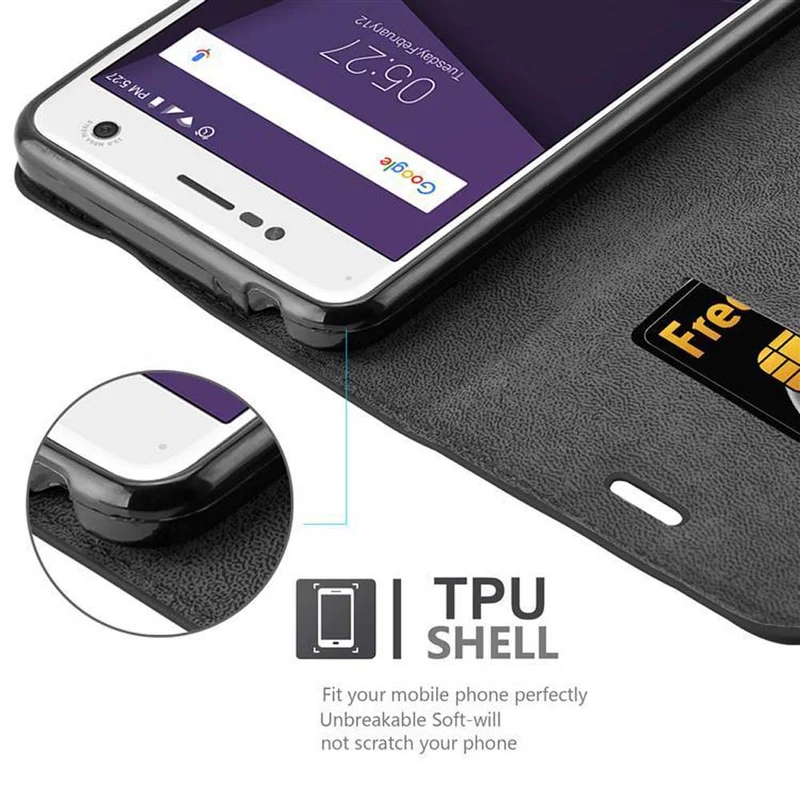 Cadorabo Hülle kompatibel mit ZTE Blade V8 Schutzhülle mit Magnetverschluss, Standfunktion und Kartenfach