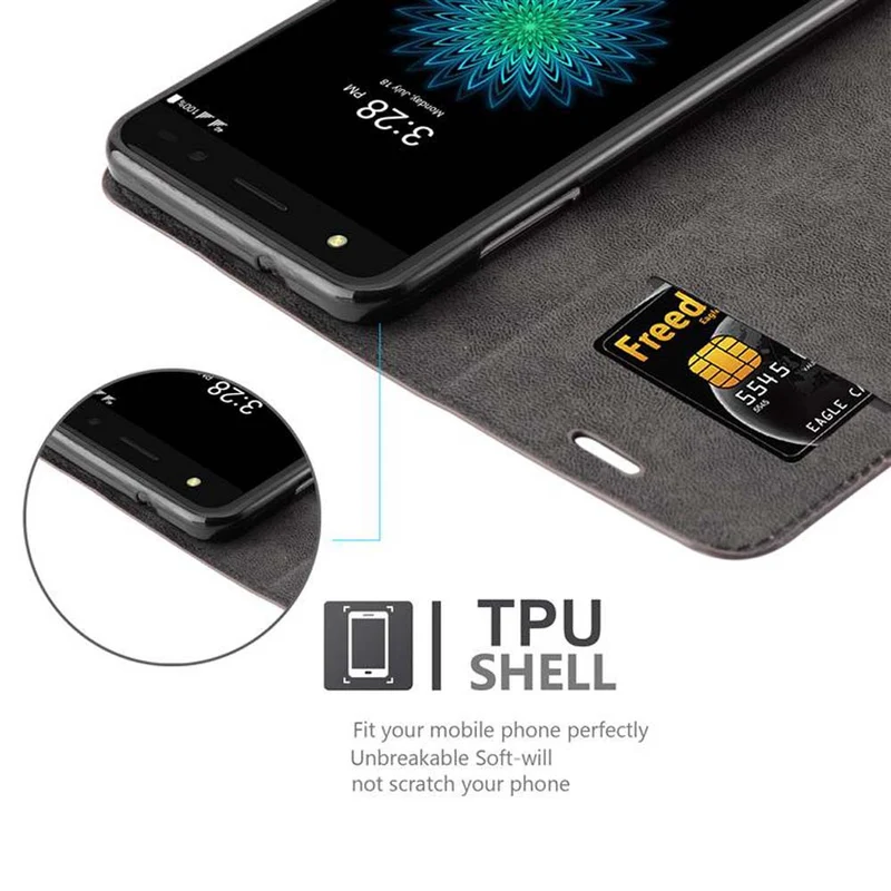 Cadorabo Hülle kompatibel mit ZTE Blade V7 LITE Schutzhülle mit Magnetverschluss, Standfunktion und Kartenfach