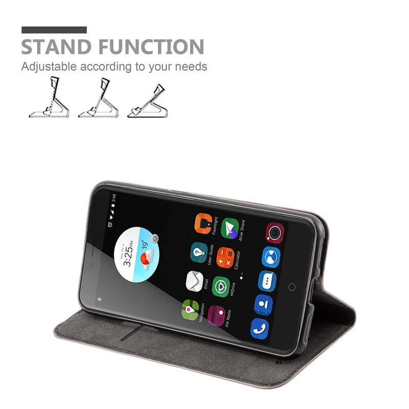Cadorabo Hülle kompatibel mit ZTE Blade V7 Schutzhülle mit Magnetverschluss, Standfunktion und Kartenfach
