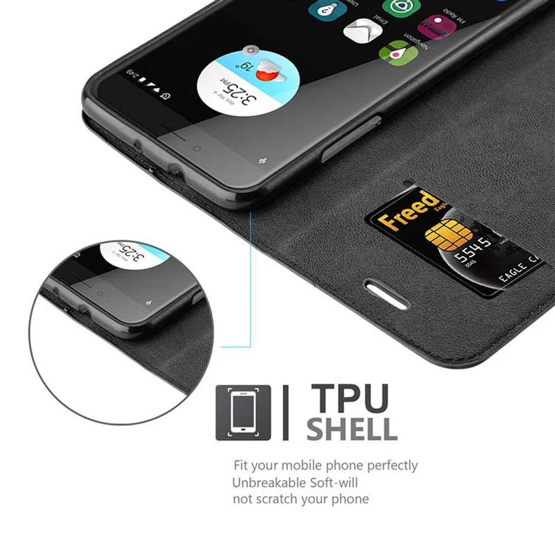 Cadorabo Hülle kompatibel mit ZTE Blade V7 Schutzhülle mit Magnetverschluss, Standfunktion und Kartenfach