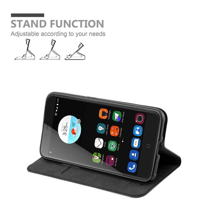 Cadorabo Hülle kompatibel mit ZTE Blade V7 Schutzhülle mit Magnetverschluss, Standfunktion und Kartenfach