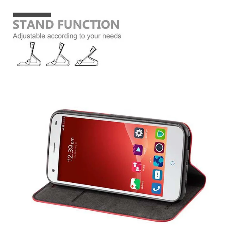 Cadorabo Hülle kompatibel mit ZTE Blade S6 Schutzhülle mit Magnetverschluss, Standfunktion und Kartenfach