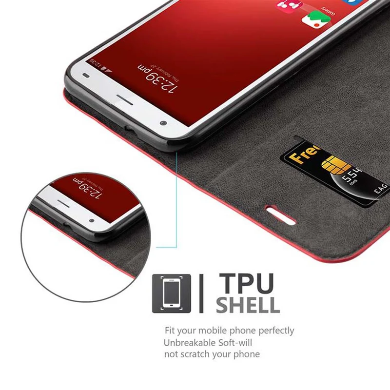 Cadorabo Hülle kompatibel mit ZTE Blade S6 Schutzhülle mit Magnetverschluss, Standfunktion und Kartenfach