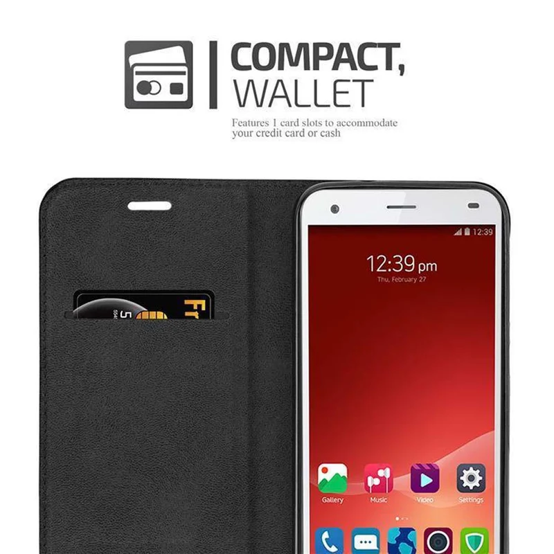 Cadorabo Hülle kompatibel mit ZTE Blade S6 Schutzhülle mit Magnetverschluss, Standfunktion und Kartenfach