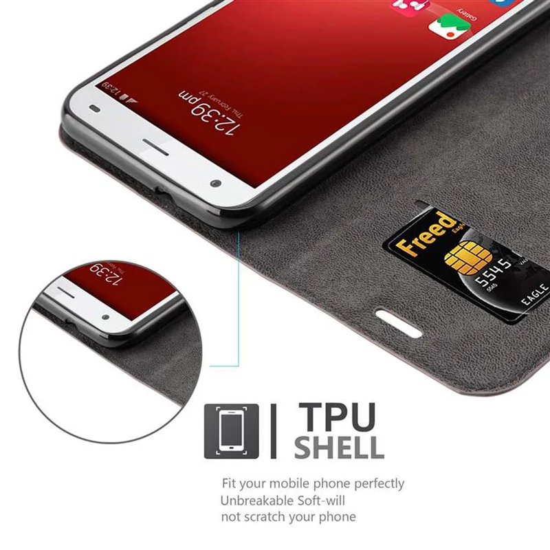 Cadorabo Hülle kompatibel mit ZTE Blade S6 Schutzhülle mit Magnetverschluss, Standfunktion und Kartenfach