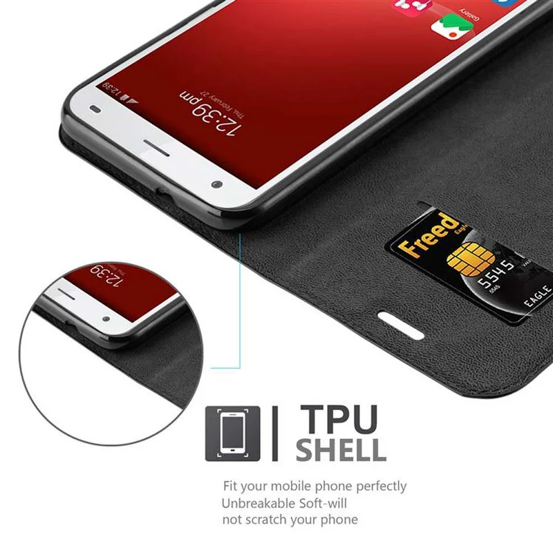 Cadorabo Hülle kompatibel mit ZTE Blade S6 Schutzhülle mit Magnetverschluss, Standfunktion und Kartenfach