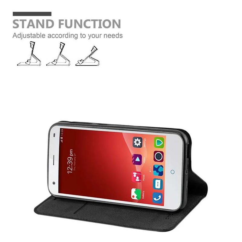 Cadorabo Hülle kompatibel mit ZTE Blade S6 Schutzhülle mit Magnetverschluss, Standfunktion und Kartenfach