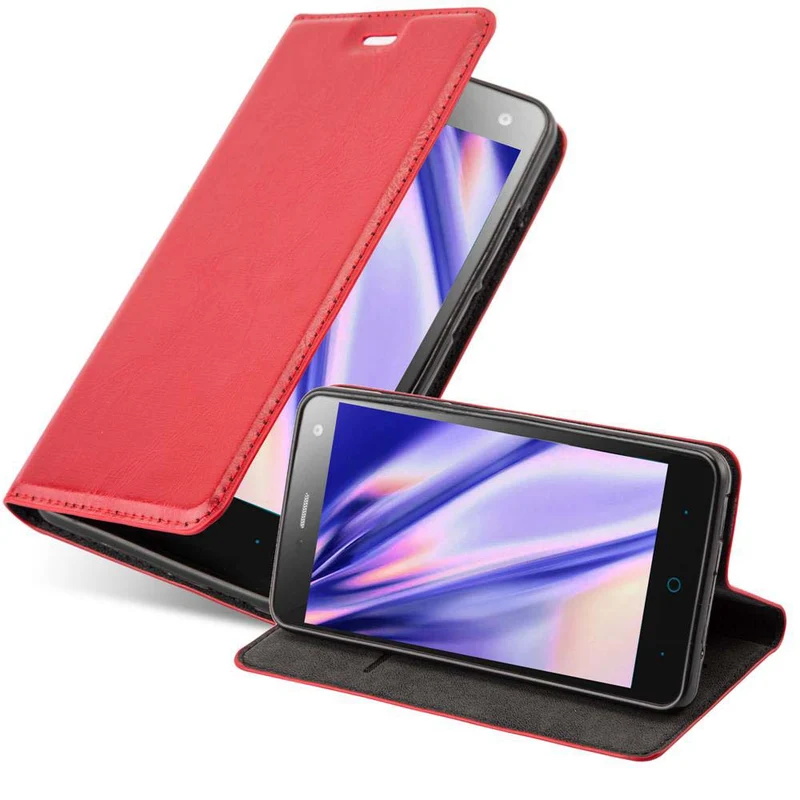 Cadorabo Hülle kompatibel mit ZTE Blade L3 Schutzhülle mit Magnetverschluss, Standfunktion und Kartenfach