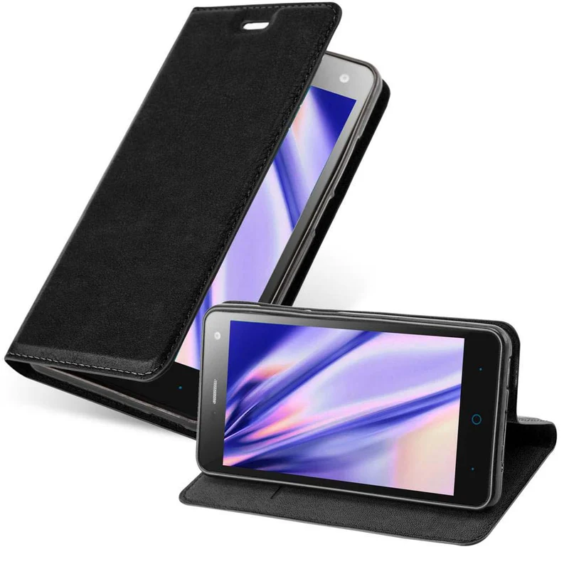 Cadorabo Hülle kompatibel mit ZTE Blade L3 Schutzhülle mit Magnetverschluss, Standfunktion und Kartenfach