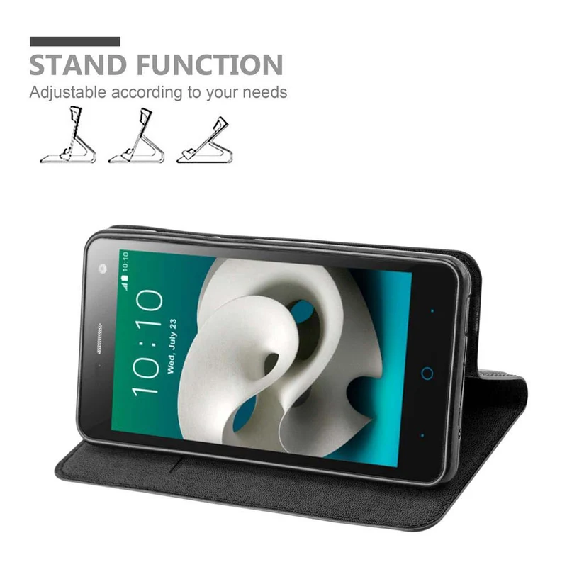 Cadorabo Hülle kompatibel mit ZTE Blade L3 Schutzhülle mit Magnetverschluss, Standfunktion und Kartenfach