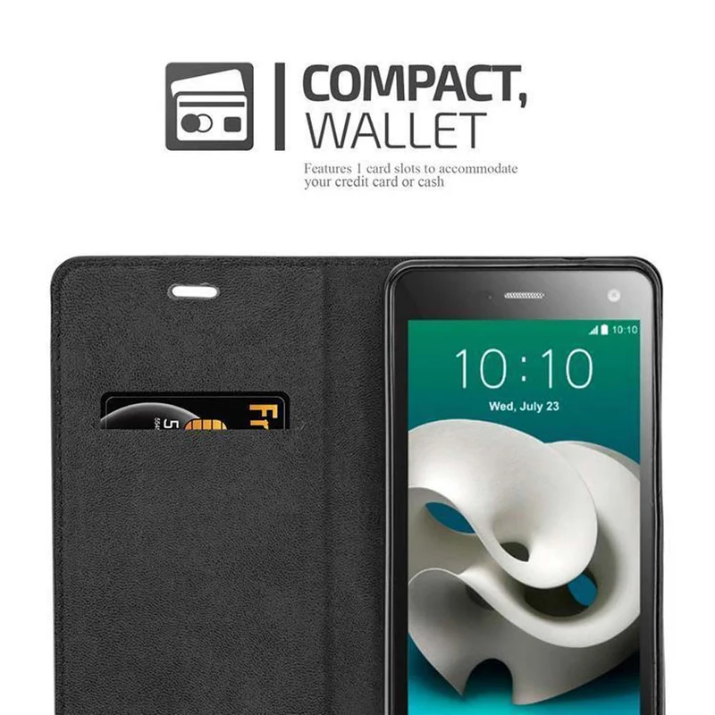 Cadorabo Hülle kompatibel mit ZTE Blade L3 Schutzhülle mit Magnetverschluss, Standfunktion und Kartenfach