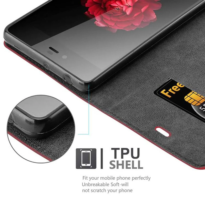 Cadorabo Hülle kompatibel mit ZTE Nubia Z9 MAX Schutzhülle mit Magnetverschluss, Standfunktion und Kartenfach