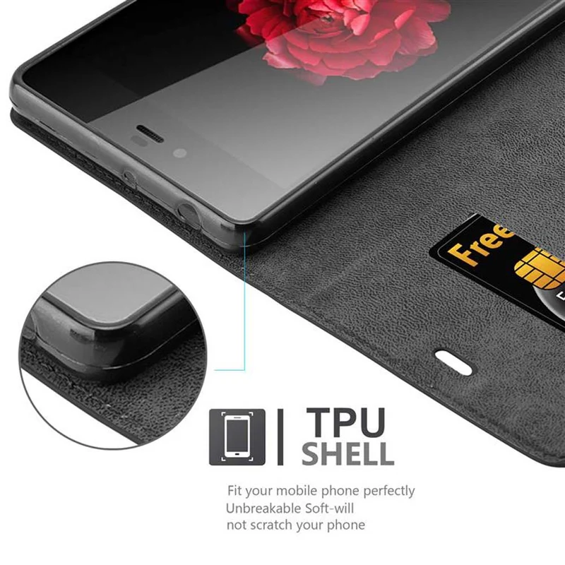 Cadorabo Hülle kompatibel mit ZTE Nubia Z9 MAX Schutzhülle mit Magnetverschluss, Standfunktion und Kartenfach