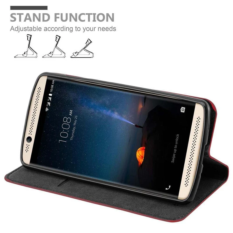 Cadorabo Hülle kompatibel mit ZTE Axon 7 MINI Schutzhülle mit Magnetverschluss, Standfunktion und Kartenfach