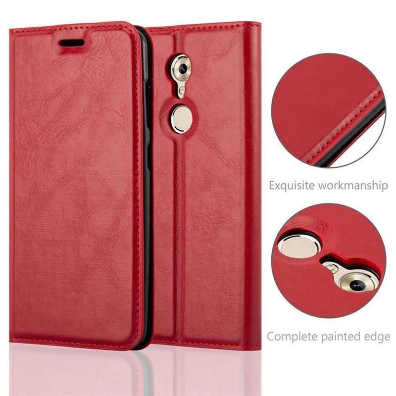 Cadorabo Hülle kompatibel mit ZTE Axon 7 MINI Schutzhülle mit Magnetverschluss, Standfunktion und Kartenfach