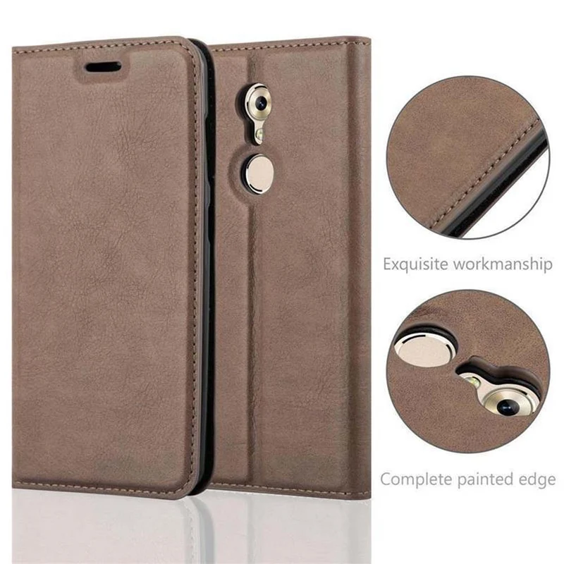 Cadorabo Hülle kompatibel mit ZTE Axon 7 MINI Schutzhülle mit Magnetverschluss, Standfunktion und Kartenfach