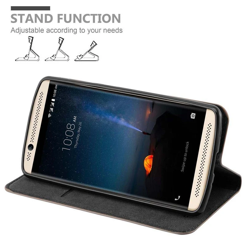 Cadorabo Hülle kompatibel mit ZTE Axon 7 MINI Schutzhülle mit Magnetverschluss, Standfunktion und Kartenfach