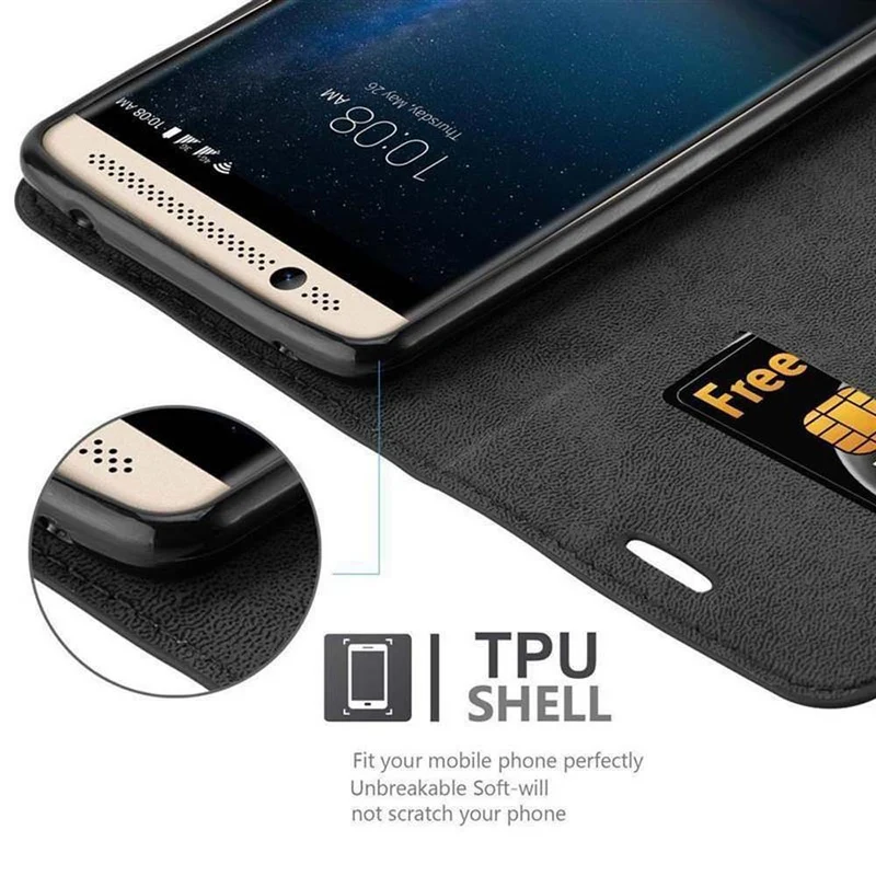 Cadorabo Hülle kompatibel mit ZTE Axon 7 MINI Schutzhülle mit Magnetverschluss, Standfunktion und Kartenfach