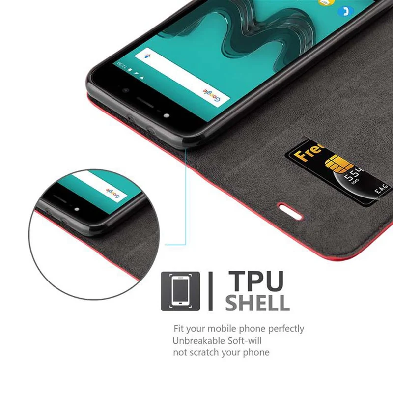 Cadorabo Hülle kompatibel mit WIKO WIM LITE Schutzhülle mit Magnetverschluss, Standfunktion und Kartenfach