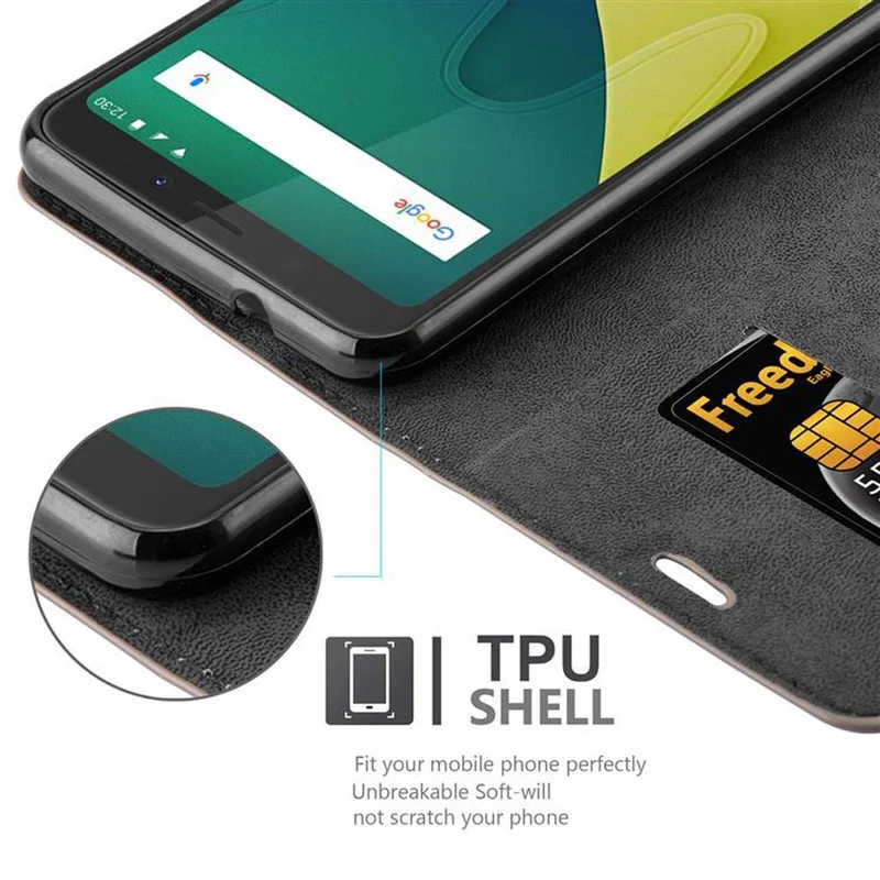 Cadorabo Hülle kompatibel mit WIKO VIEW XL Schutzhülle mit Magnetverschluss, Standfunktion und Kartenfach