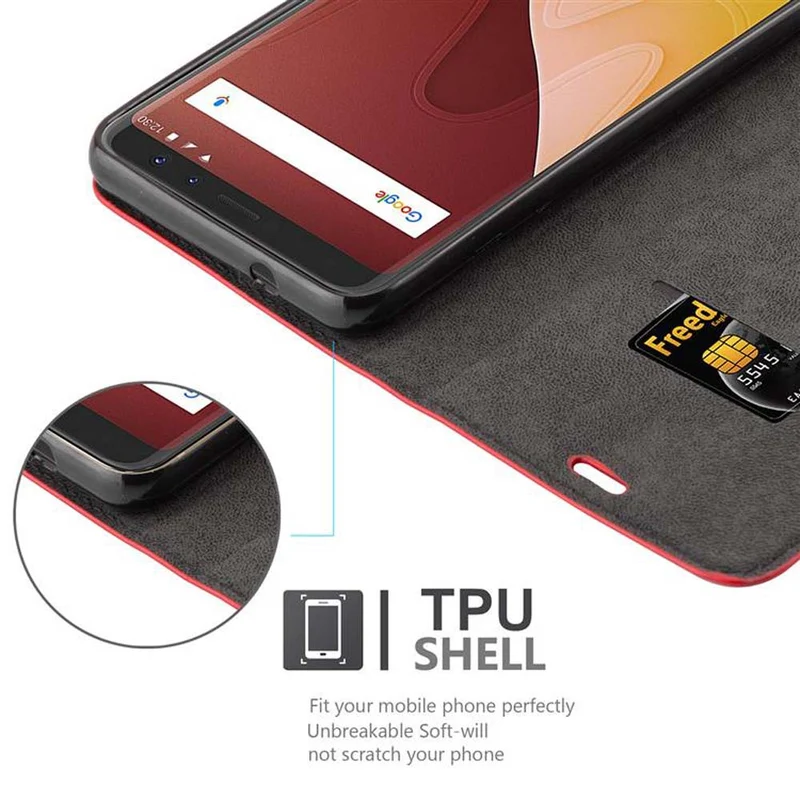 Cadorabo Hülle kompatibel mit WIKO VIEW PRIME Schutzhülle mit Magnetverschluss, Standfunktion und Kartenfach