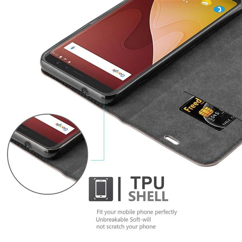 Cadorabo Hülle kompatibel mit WIKO VIEW PRIME Schutzhülle mit Magnetverschluss, Standfunktion und Kartenfach