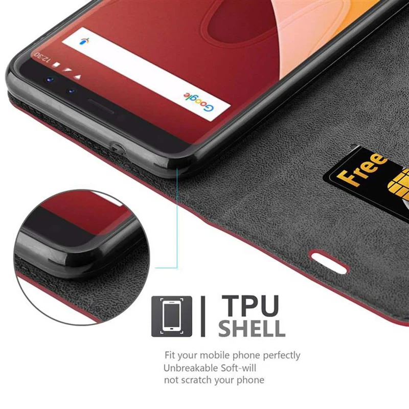 Cadorabo Hülle kompatibel mit WIKO VIEW Schutzhülle mit Magnetverschluss, Standfunktion und Kartenfach