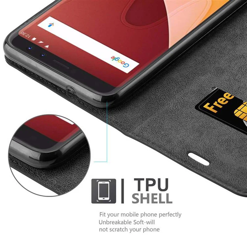 Cadorabo Hülle kompatibel mit WIKO VIEW Schutzhülle mit Magnetverschluss, Standfunktion und Kartenfach