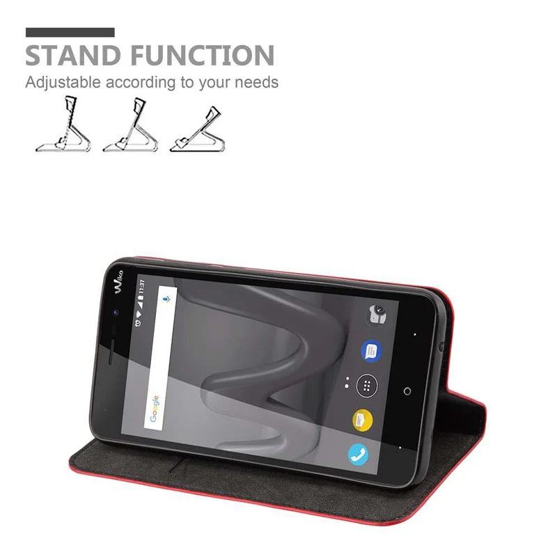 Cadorabo Hülle kompatibel mit WIKO LENNY 4 Schutzhülle mit Magnetverschluss, Standfunktion und Kartenfach