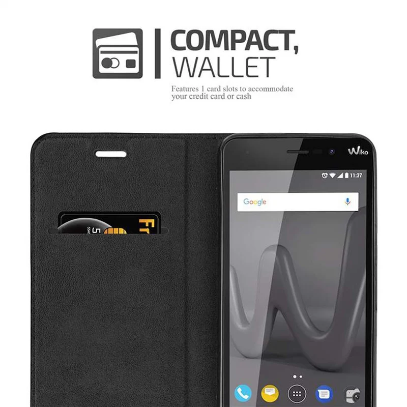 Cadorabo Hülle kompatibel mit WIKO LENNY 4 Schutzhülle mit Magnetverschluss, Standfunktion und Kartenfach