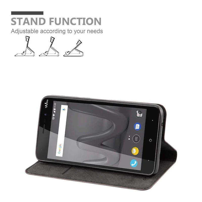 Cadorabo Hülle kompatibel mit WIKO LENNY 4 Schutzhülle mit Magnetverschluss, Standfunktion und Kartenfach