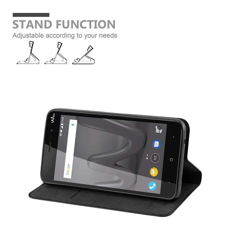 Cadorabo Hülle kompatibel mit WIKO LENNY 4 Schutzhülle mit Magnetverschluss, Standfunktion und Kartenfach