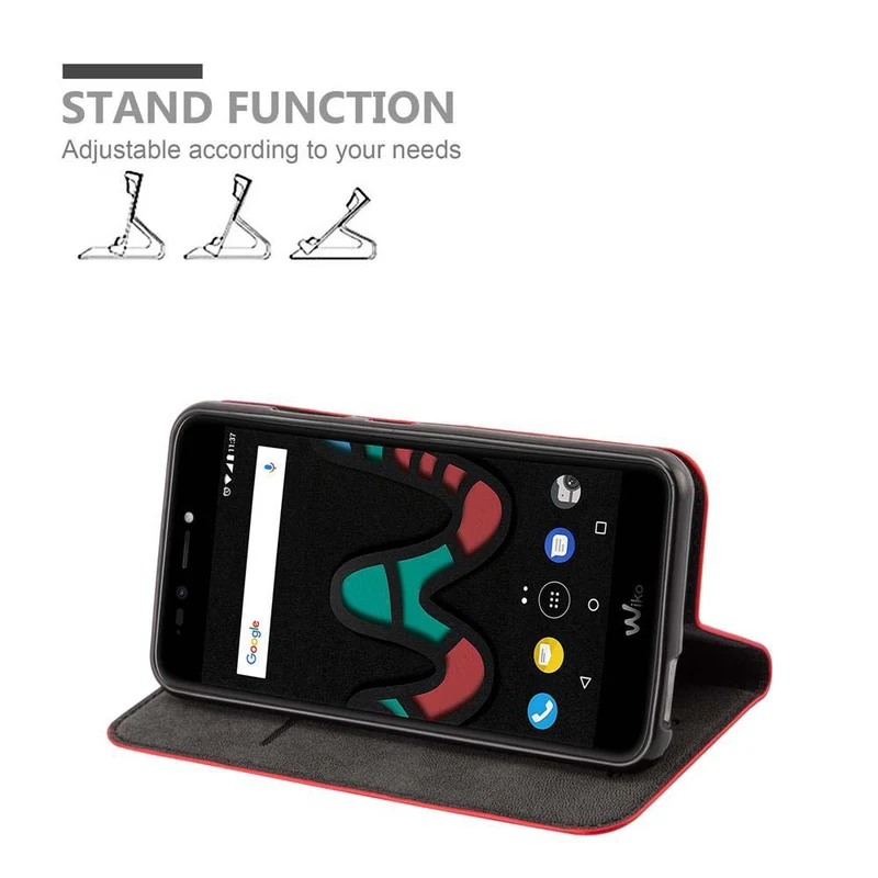 Cadorabo Hülle kompatibel mit WIKO UPULSE LITE Schutzhülle mit Magnetverschluss, Standfunktion und Kartenfach