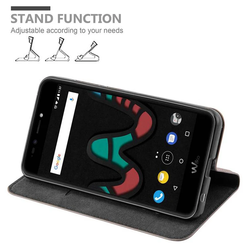 Cadorabo Hülle kompatibel mit WIKO UPULSE Schutzhülle mit Magnetverschluss, Standfunktion und Kartenfach