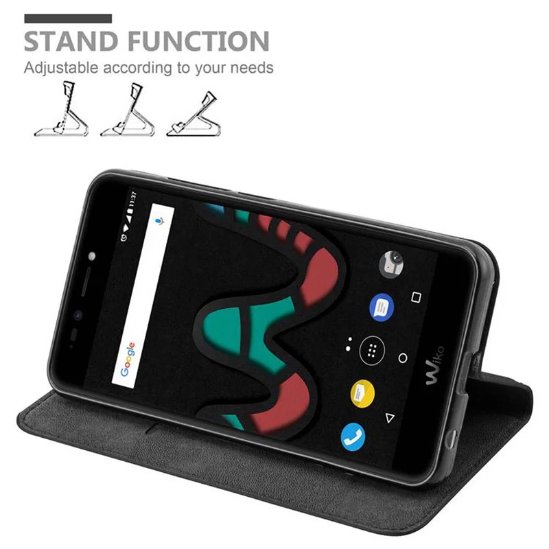Cadorabo Hülle kompatibel mit WIKO UPULSE Schutzhülle mit Magnetverschluss, Standfunktion und Kartenfach