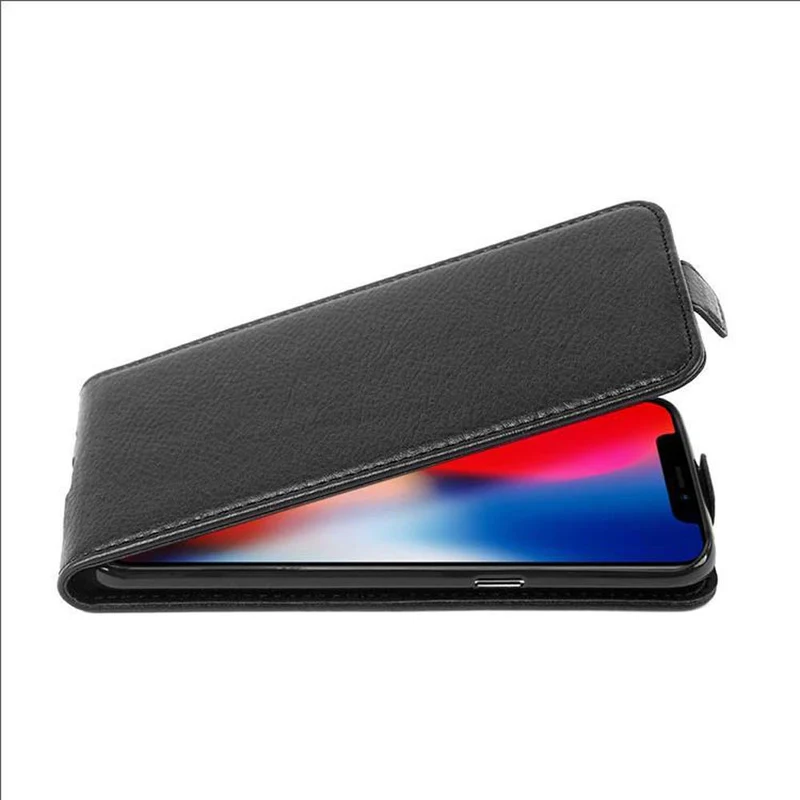 Cadorabo Hülle kompatibel mit Apple iPhone X / XS Schutzhülle im Flip Design aus strukturiertem Kunstleder