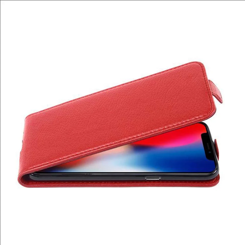 Cadorabo Hülle kompatibel mit Apple iPhone X / XS Schutzhülle im Flip Design aus strukturiertem Kunstleder