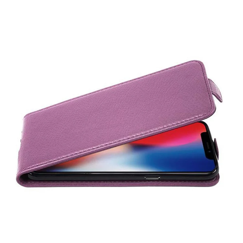 Cadorabo Hülle kompatibel mit Apple iPhone X / XS Schutzhülle im Flip Design aus strukturiertem Kunstleder