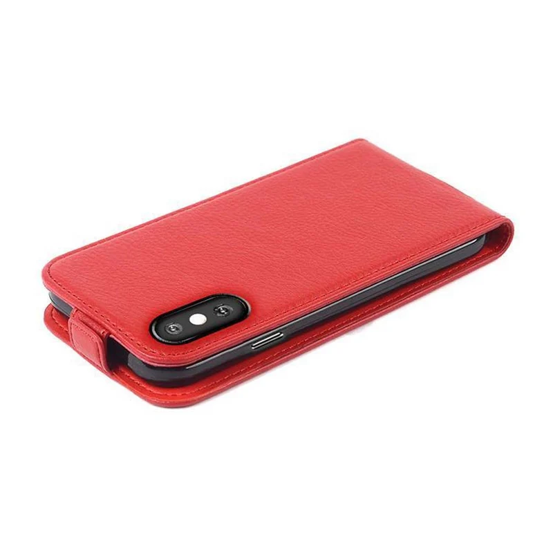 Cadorabo Hülle kompatibel mit Apple iPhone X / XS Schutzhülle im Flip Design aus strukturiertem Kunstleder