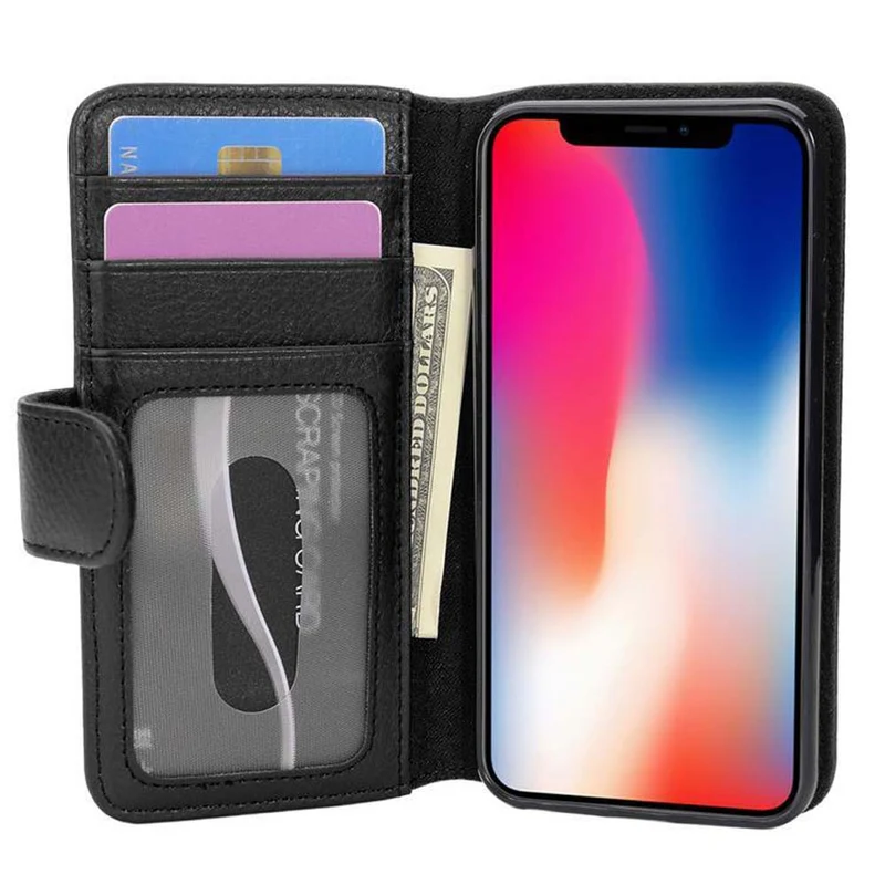 Cadorabo Hülle kompatibel mit Apple iPhone X / XS Schutzhülle mit Magnetverschluss und 3 Kartenfächern