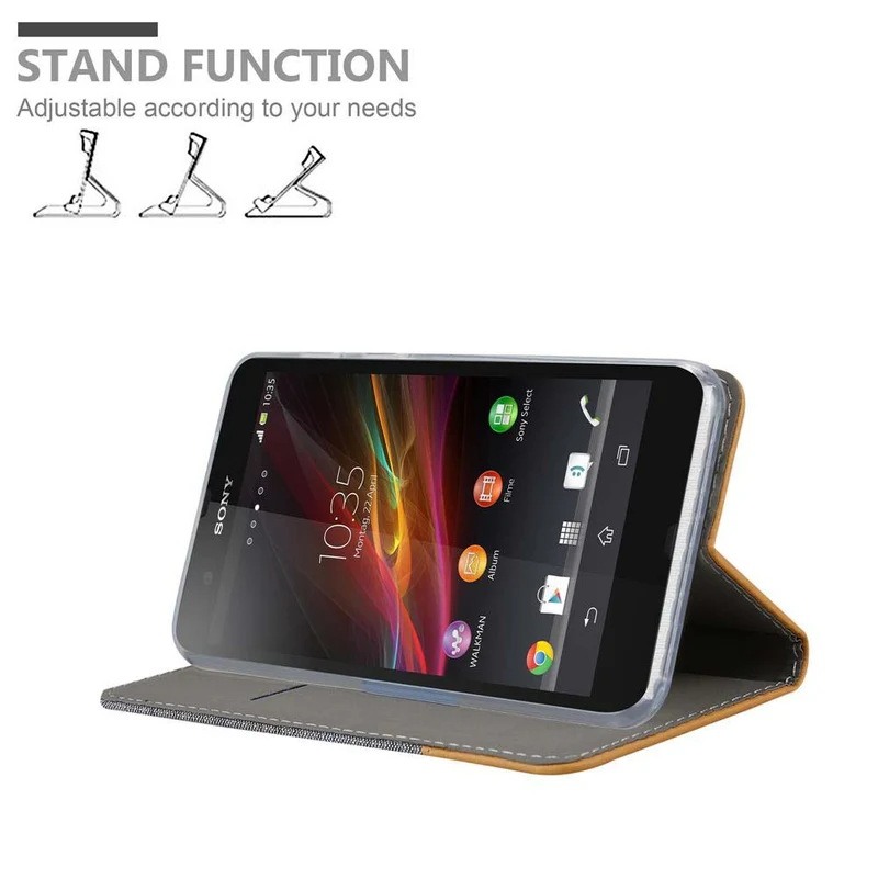 Cadorabo Hülle kompatibel mit Sony Xperia Z Schutzhülle mit Magnetverschluss, Standfunktion und Kartenfach