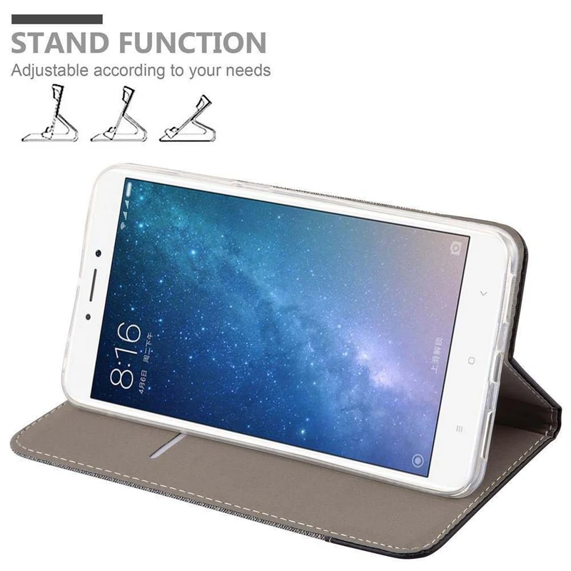 Cadorabo Hülle kompatibel mit Xiaomi Mi MAX 2 Schutzhülle mit Magnetverschluss, Standfunktion und Kartenfach