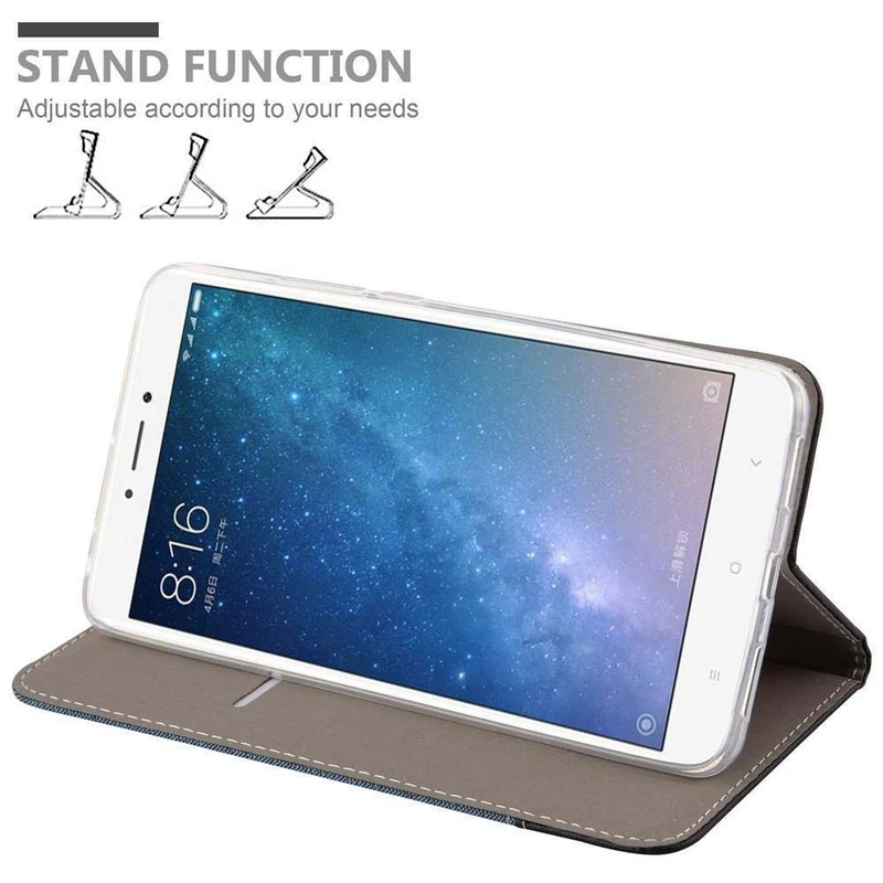Cadorabo Hülle kompatibel mit Xiaomi Mi MAX 2 Schutzhülle mit Magnetverschluss, Standfunktion und Kartenfach