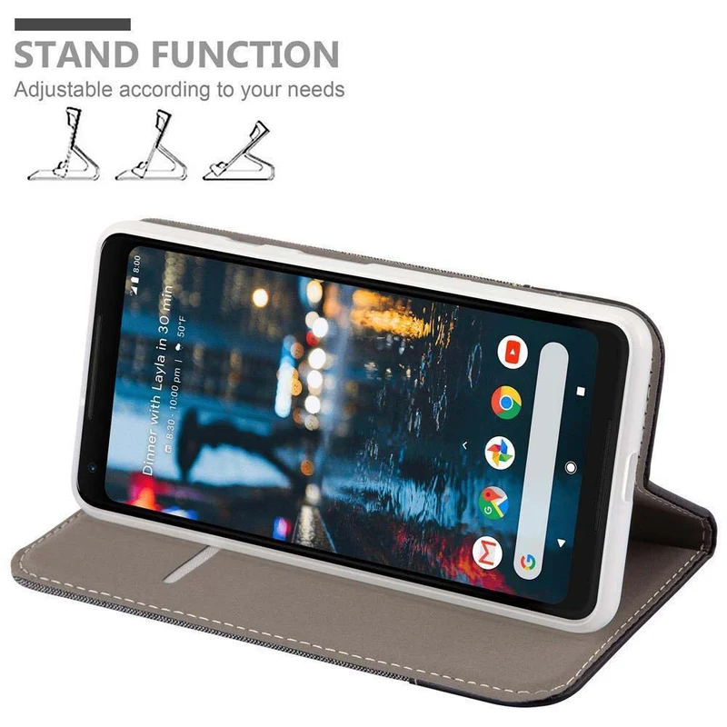 Cadorabo Hülle kompatibel mit Google PIXEL 2 XL Schutzhülle mit Magnetverschluss, Standfunktion und Kartenfach
