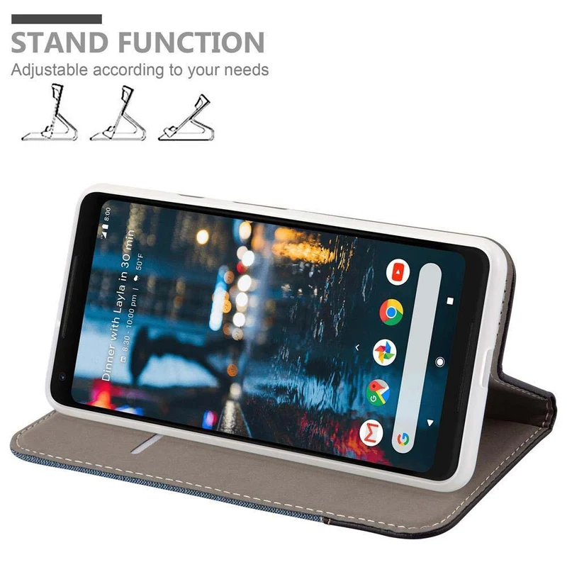 Cadorabo Hülle kompatibel mit Google PIXEL 2 XL Schutzhülle mit Magnetverschluss, Standfunktion und Kartenfach