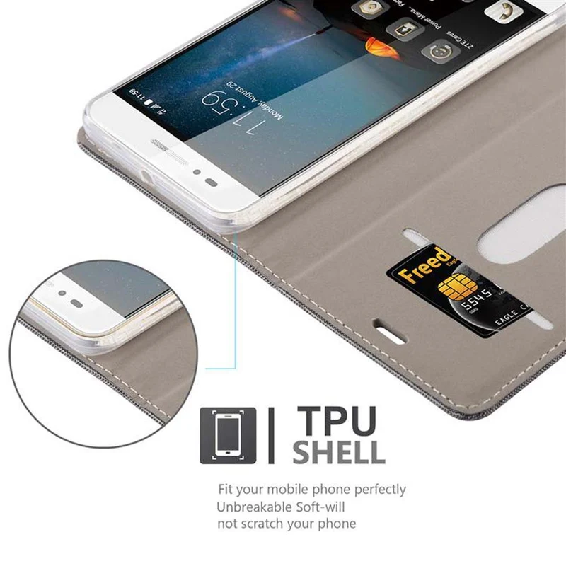 Cadorabo Hülle kompatibel mit ZTE Blade A612 Schutzhülle mit Magnetverschluss, Standfunktion und Kartenfach